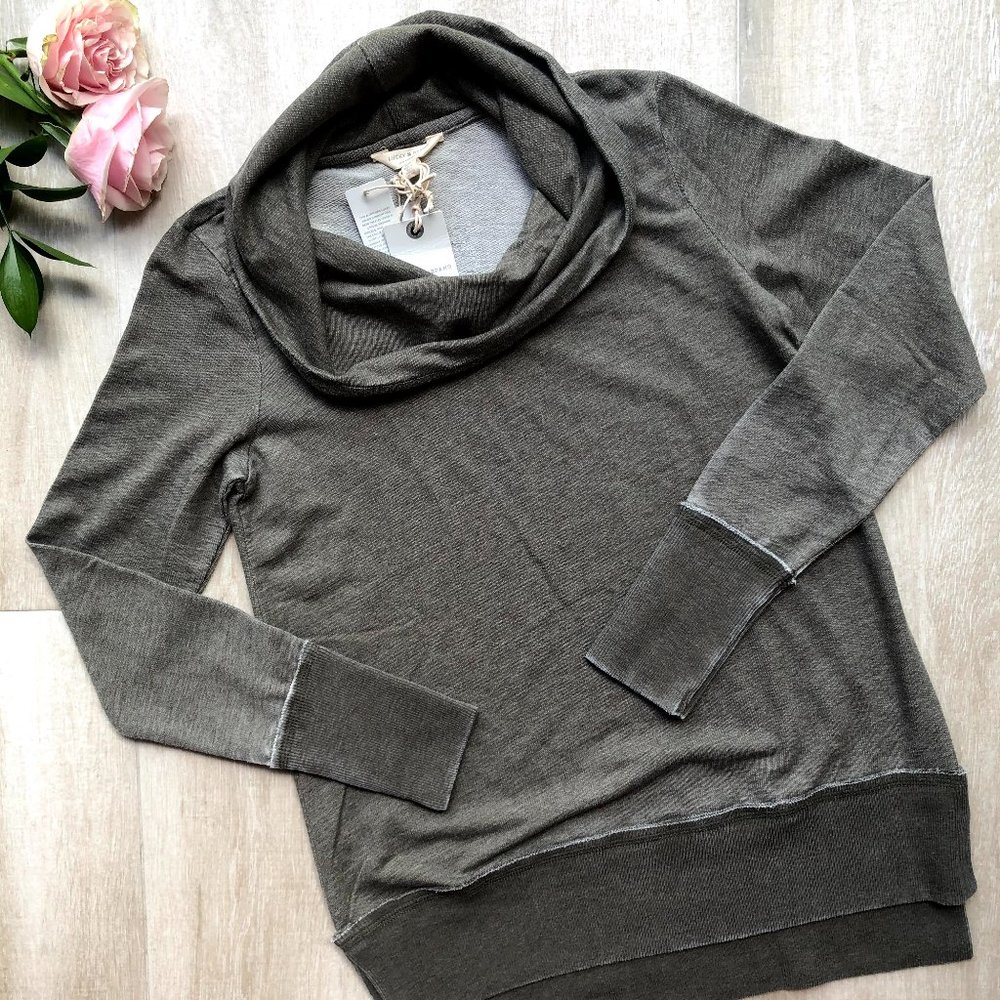 NWT Lucky Brand Cowl Neck Sweater Army Green